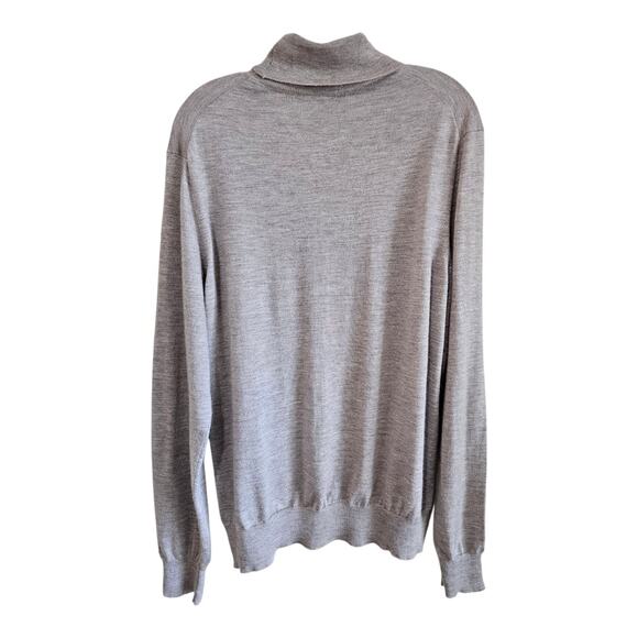 SAKS FIFTH AVENUE Women L Cashmere Sweater Beige Turtleneck Lightweight Base 42" - Picture 7 of 9